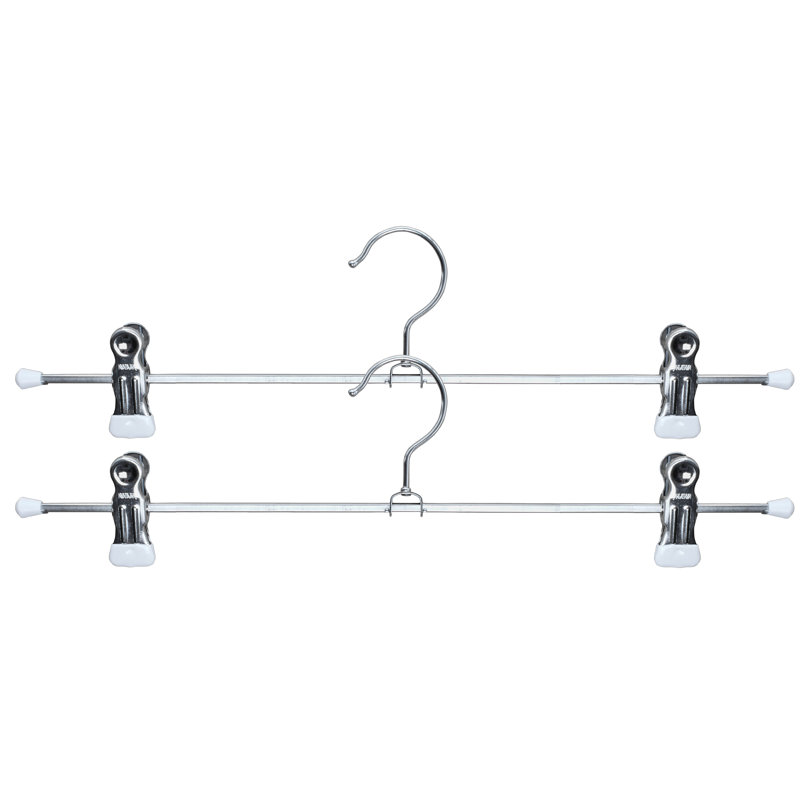 Cintre pour pantalons antidérapant avec pinces, H 4,5 po x l 15,75 po x P 1,12 po, Noir
