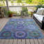 Tapis bleu intérieur / extérieur lavable à la machine Xhevrie-111820263