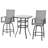 Outdoor 3-Piece PVC-coated polyester Bar Set, Swivel Bar Stools and Bar Table