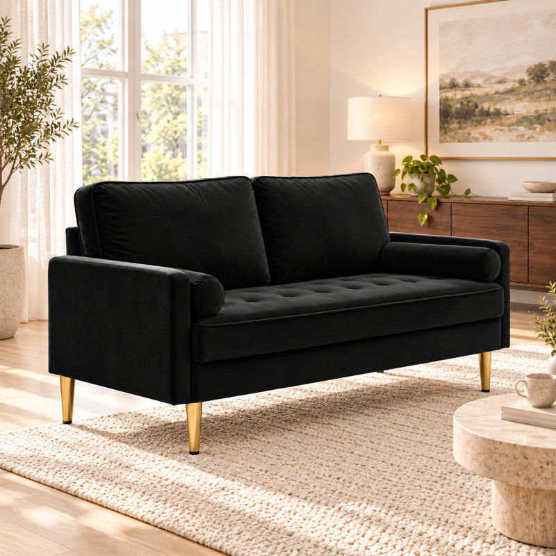 Causeuse de réception Moniet 66,9 po, Black