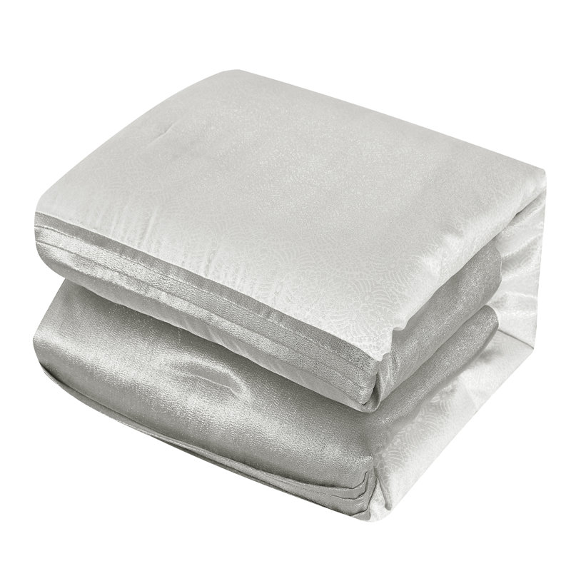 Prestyn White/Gray Microfiber 7 Piece Comforter Set, King Comforter + 6 Additional Pieces