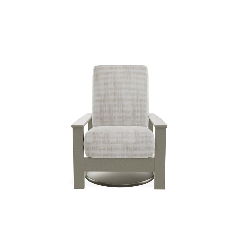 Leeward Polymer Outdoor Lounge Chair, Storm, Illusion Plaid Birch