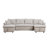 U-Shape Pull-Out Sleeper Sectional Sofa With Double Storage Spaces