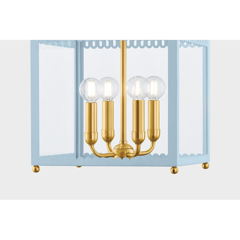 LANTERNE ROSALIE, Bleu, H 19,5 po x l 13,25 po x P 13,25 po