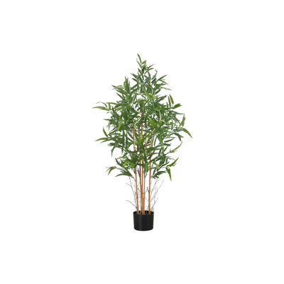 Artificial Plant, 50" Tall, Bamboo Tree, Indoor, Faux, Fake, Floor, Greenery, Potted, Decorative, Green Leaves, Black Pot