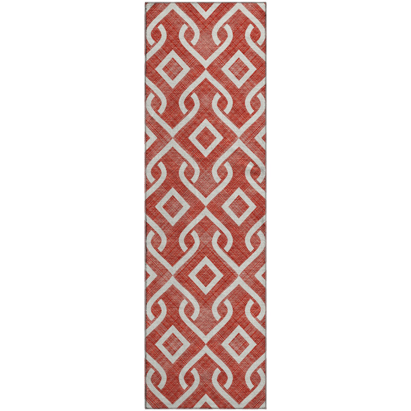 Premium Machine Washable Cerrito Red Rug, Runner 2'3" x 7'6"
