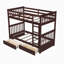 Lit superposé en bois avec échelles et 2 tiroirs de rangement-1721536730-1721536735