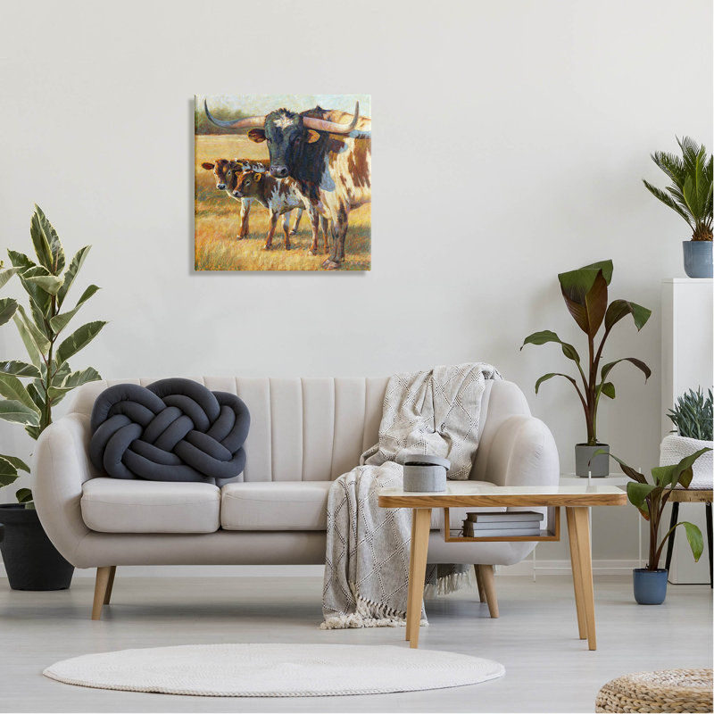 Art mural sur toile "Longhorn" par Rita Kirkman, H 24 po x l 24 po x P 1,5 po