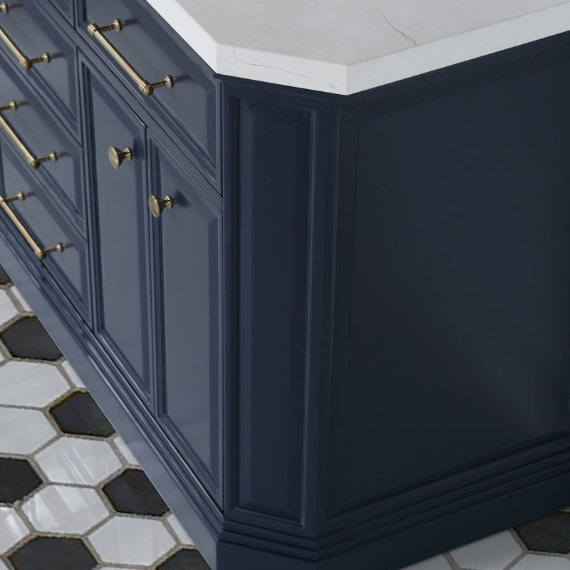 Palace 60'' W Vanity, Monarch Blue, Satin Gold