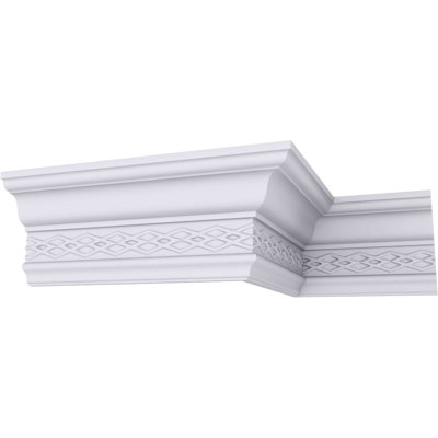 4 1/8"H x 2 3/8"P x 4 7/8"F x 94 1/2"L, (2 3/4" Repeat), Robin Crown Moulding
