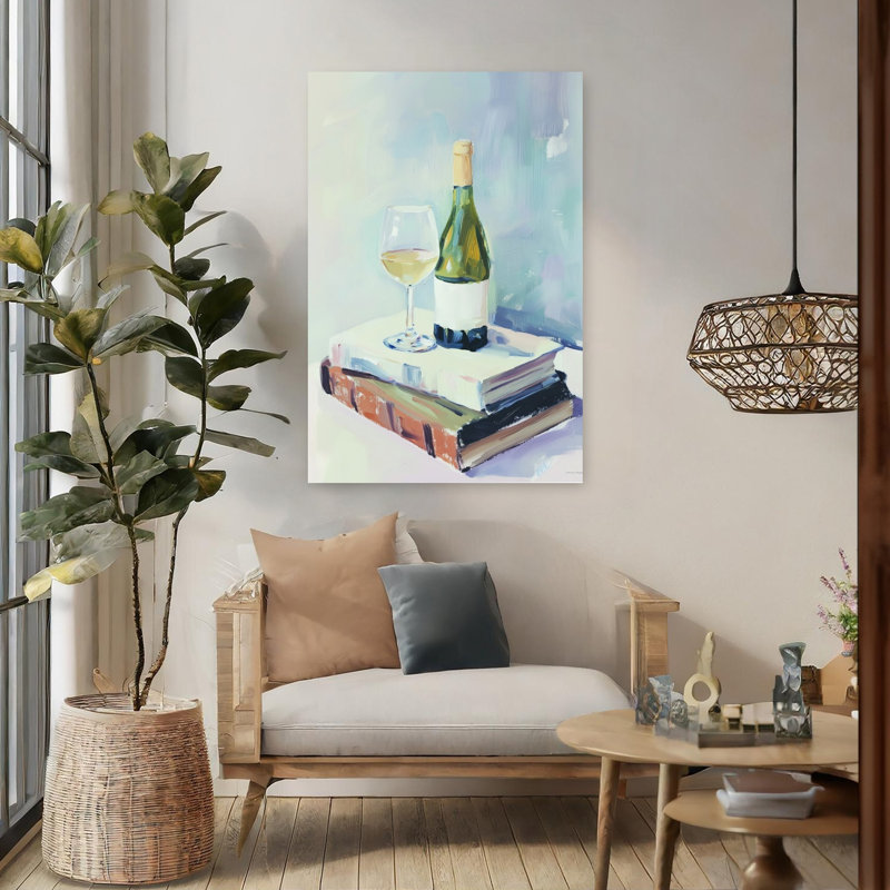 Literary Cheers Elegant Vintage, art mural abstrait, 48" H x 32" W