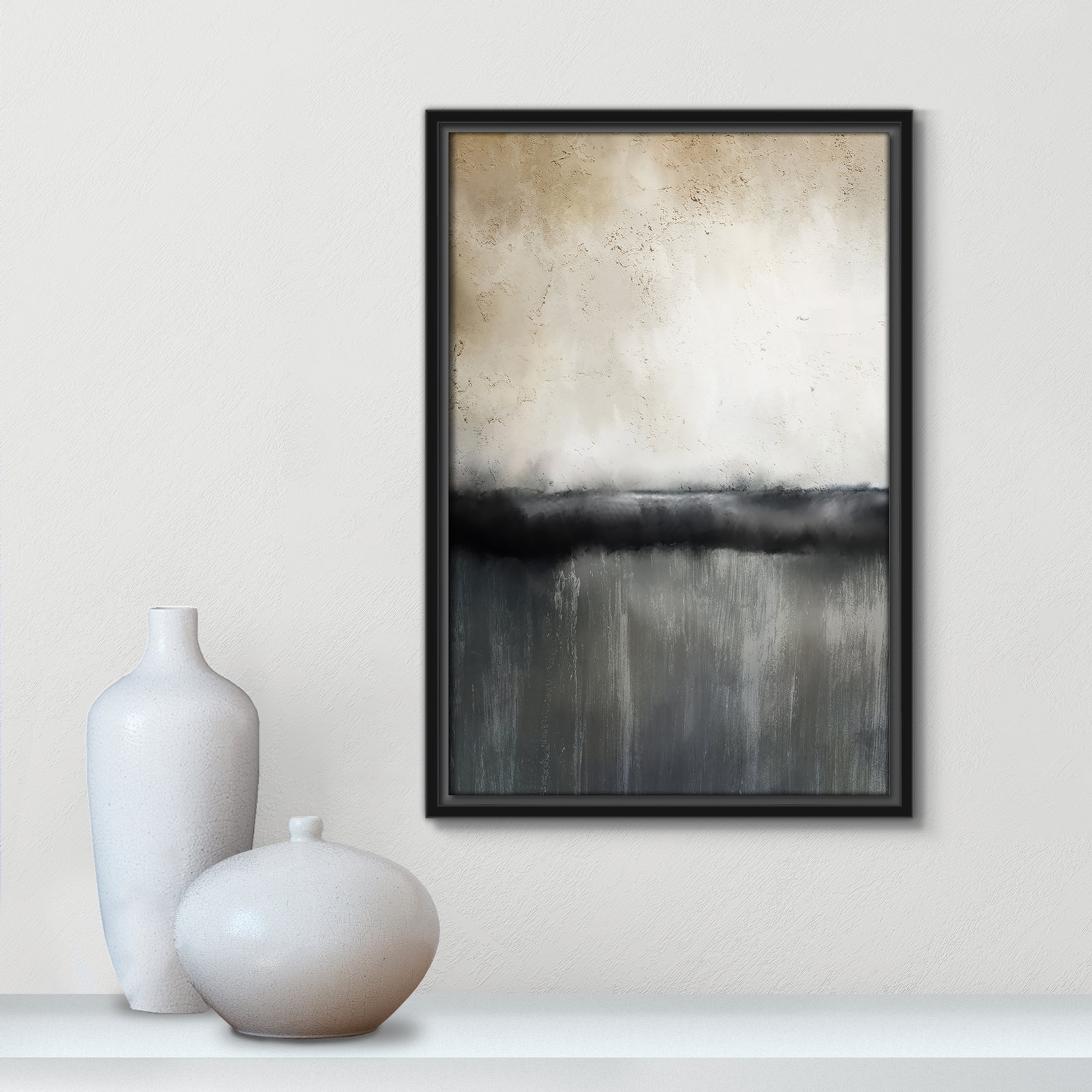 Sunset by Kimberly Allen Print, Picture Framed Canvas, 15.5" H x 12.5" W, Black