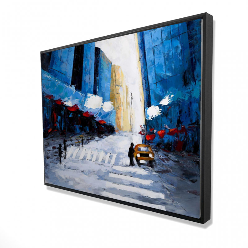 Blue Buildings Print On Canvas