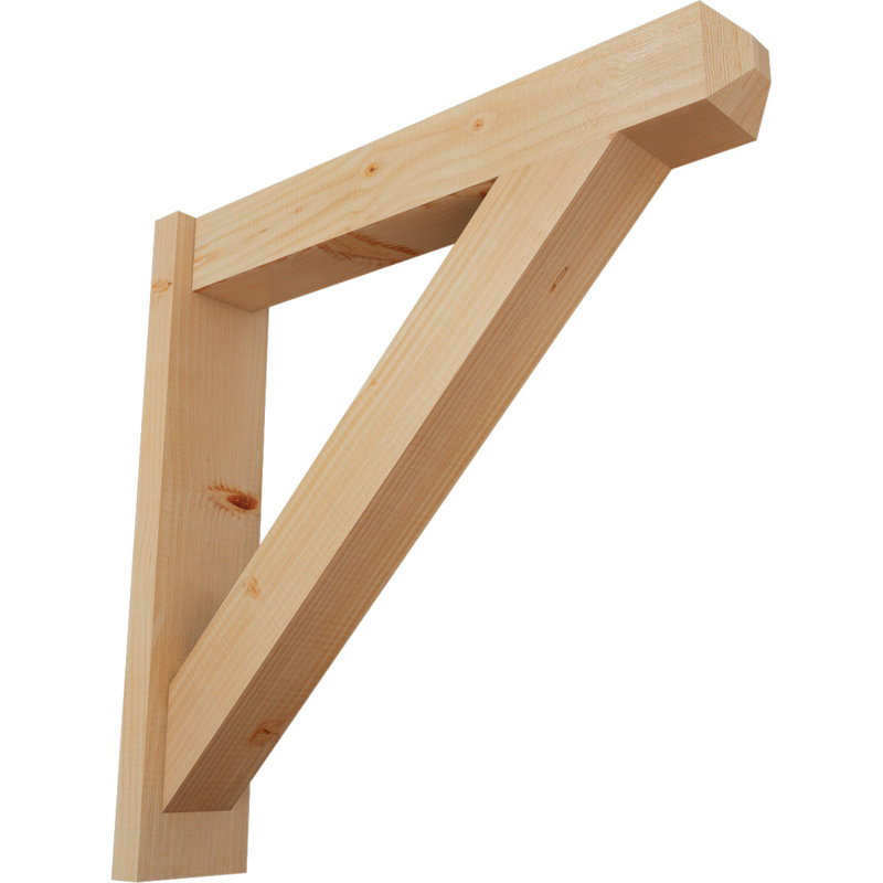 Artisan traditionnel en bois rustique, Sapin Douglas de 5 1/2 po (lisse), P 28 po x H 28 po