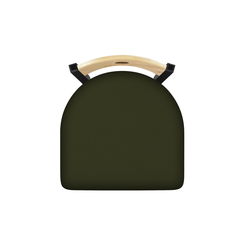 Tabouret pivotant Voltaire, Chêne naturel, Noir froissé, Siège Canter Pine / dossier en érable naturel