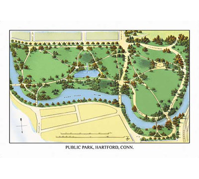Public Park, Hartford, Conn. by J. Weidermann Painting Print