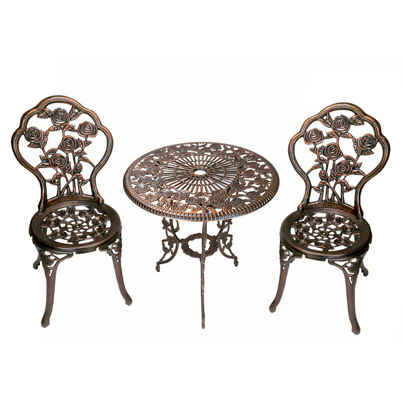 Louise Traditional 3 Piece Bistro Set., Antique Bronze