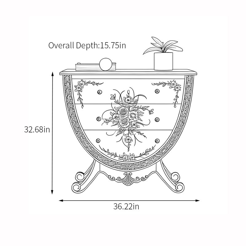 Commode décorative peinte et sculptée créative
