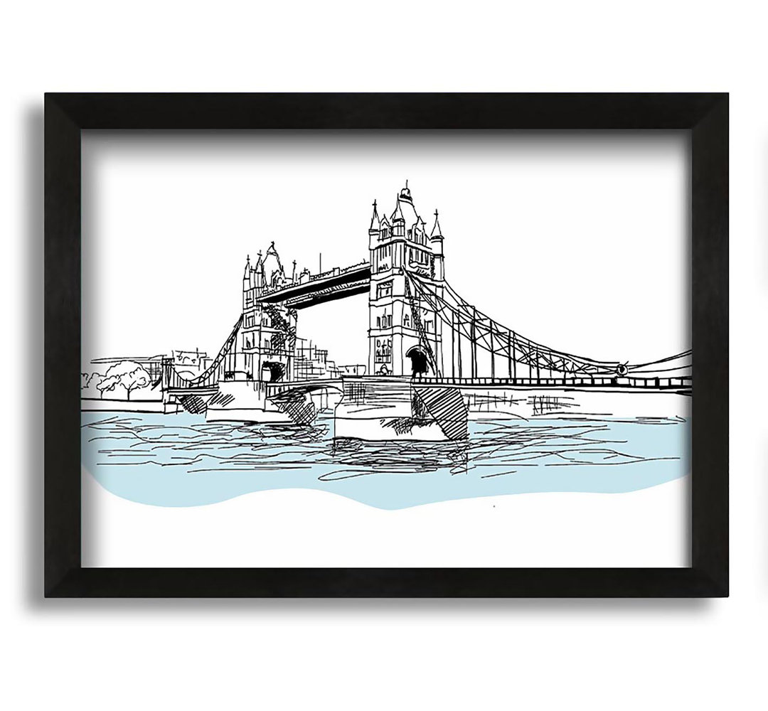 Gerahmtes Leinwandbild Tower Bridge Outline 3