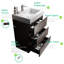 Meuble-lavabo 24 po en noyer de style moderne autoportant, grand espace de rangement, lavabo blanc, glissières de tiroir silencieuses, rangement pré-assemblé à l'intérieur,