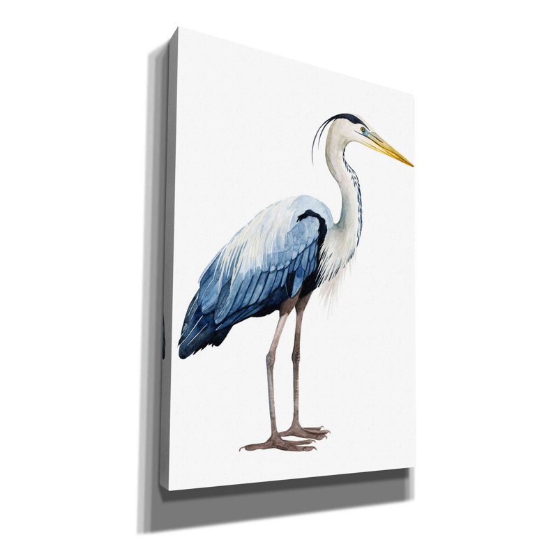 «Seabird Heron II» par Grace Popp, art mural sur toile, H 60 po x l 40 po x P 1,5 po