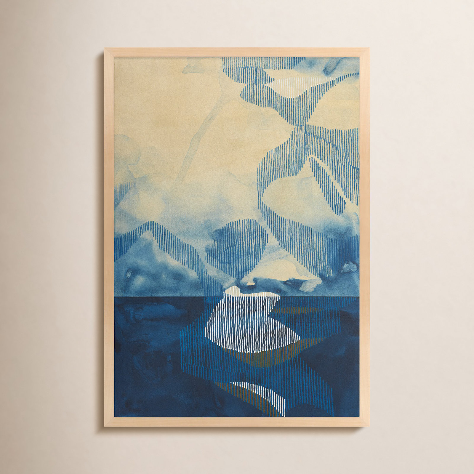 Far North 1 Painting by Jacques Pilon, 30" H x 21" W x 1.25" D, Brown