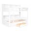Lit simple superposé au-dessus de blanc avec tablettes intégrées et tiroir de rangement pour un dortoir encombrant Lit simple, blanc, lit, tablettes, tiroir