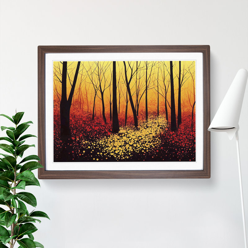 Warm Autumn Forest Vol.5 - Single Picture Frame Print, Walnut Framed, 25cm H x 34cm W x 2cm D