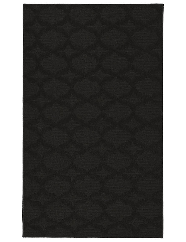 Tapis rectangulaire touffeté à motif géométrique noir, Rectangle 4pi x 6 pi