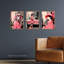 Pink Downtown Women City Winter Retro Fashion - 3 Piece No Frame Print Set-619803091