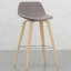 Tabourets de bar 2 - Siège en tissu de style Mid-Century rembourré, d'appoint, base en contreplaqué