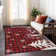 Machine Washable Indoor/Outdoor Christmas Reindeer Xhevrie Red Rug