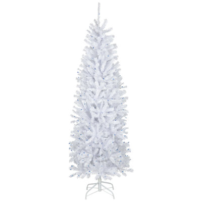 Slim 6.5' Pre-Lit Spruce Christmas Tree