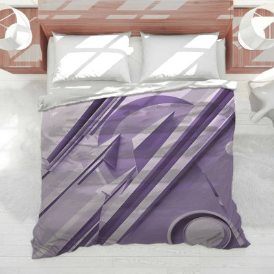 Purple Geometric Shapes Comforter