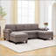 Upholstered 102.23 " Linen Blend U-Shaped Sectional with Ottoman-1653978688