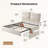 Upholstered Platform Bed Frame With 4 Storage Drawers, Adjustable Headboard With Dual Cushions-1465098008