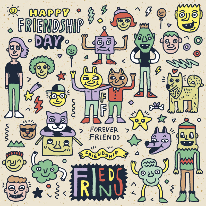 «Happy Friendship Day» par Sashatigar, impression sur toile tendue, L 36 po x H 36 po