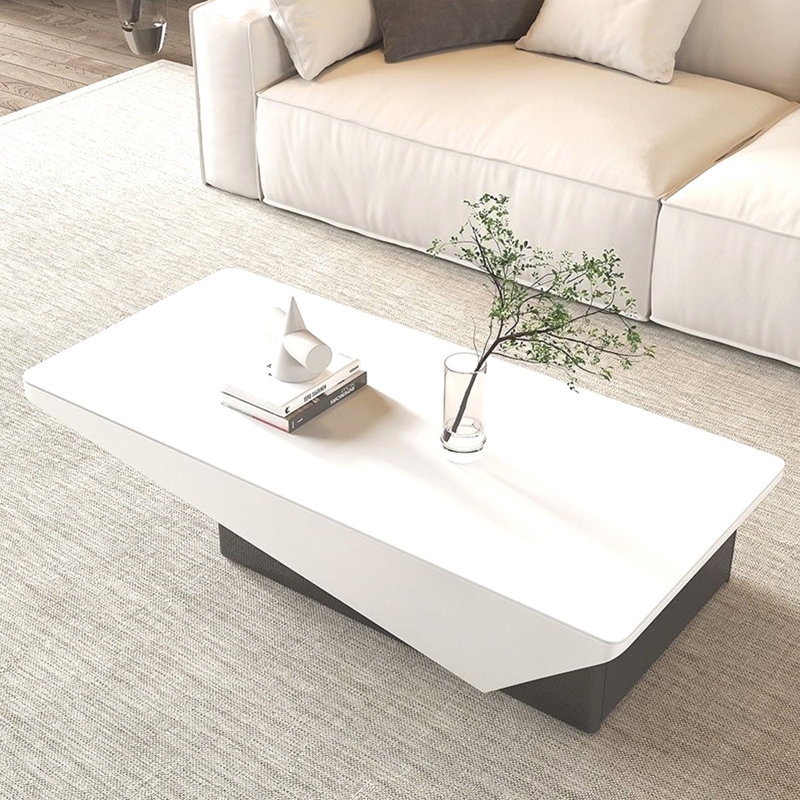 Rock board high sense creative tea table, 13.78" H x 51.18" L x 27.56" W, White