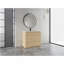 Meuble-lavabo autoportant de 40 po avec lavabo en céramique blanche et porte à fermeture en douceur 2 po-497797415