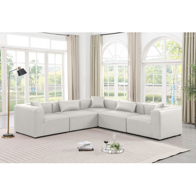 Canapé modulaire en similicuir 5 pièces Houswerth