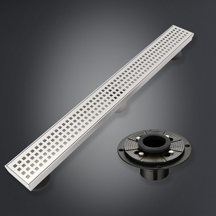 Interbath 4 in. x 4 in. Stainless Steel Square Shower Floor Drain