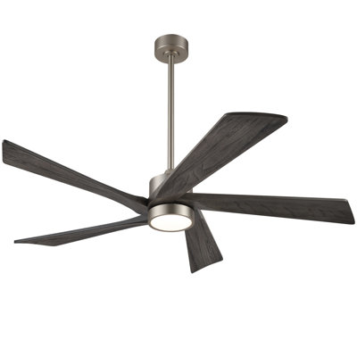 60" Modern Farmhouse Dimmable Ceiling Fan with LED Lights and Remote Control