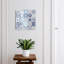 Decorative key box for wall, Opens to the right, 30x30x5, Black, Blue mosaics with unique patterns, 