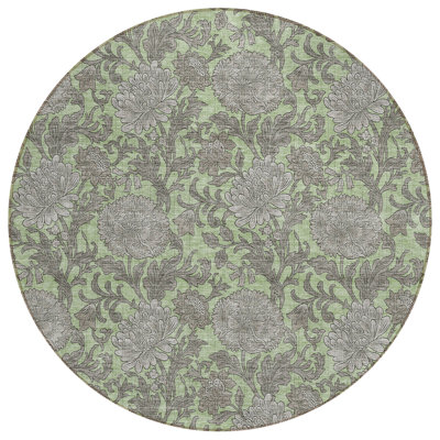 Washable Floral Indoor / Outdoor Rug