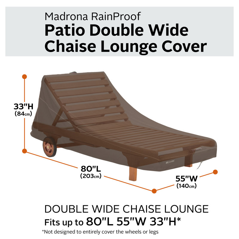 Nathanael Outdoor Patio Chaise Lounge Cover, 30" H x 30.5" W x 68" D