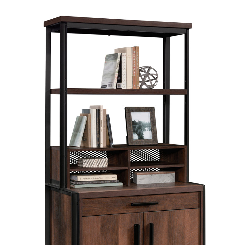 Elegant Library Hutch with Customizable Storage
