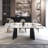 Modern Faux Marble Dining Table Set With 94.5'' Extendable Rectangle Sintered Stone Tabletop With 8 Faux Leather Chairs-1497782058-1497782056