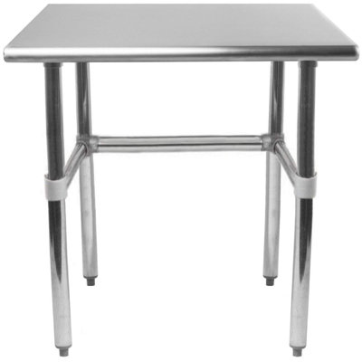 Stainless Steel Commercial Work Prep Table With Open Base, 24 in. W x 12 in. D