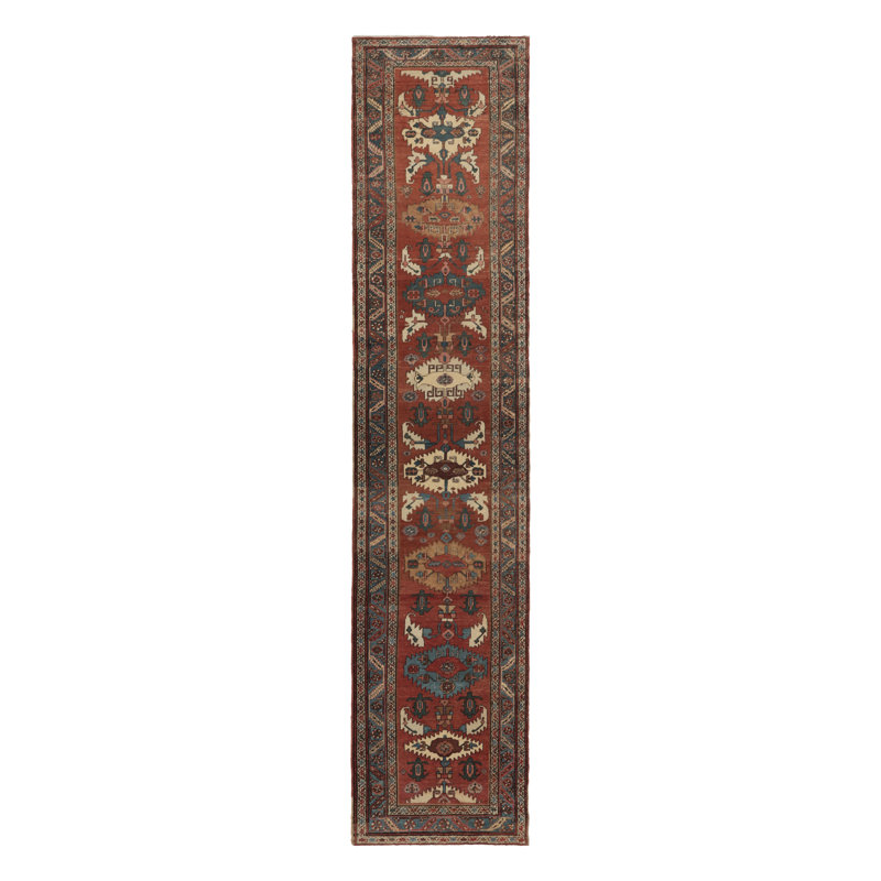 Antique One-of-a-Kind 3'5X14'10 Hand Knotted Area Rug