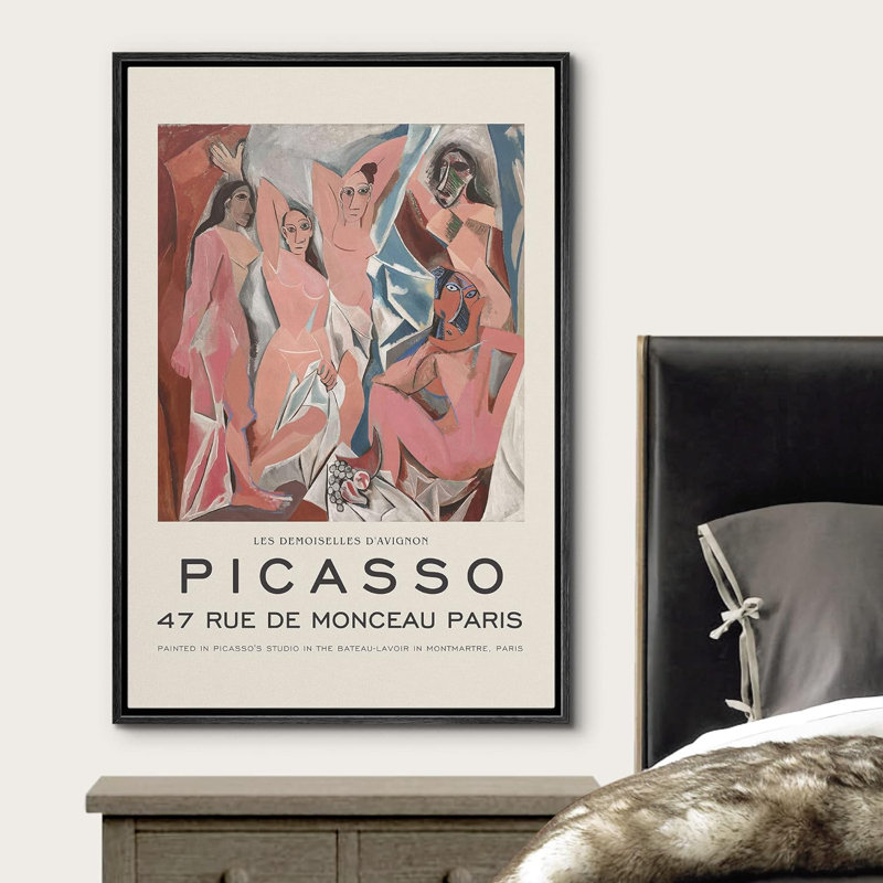 "Les demoiselles d'Avignon" par Pablo Picasso, reproduction d'art sur toile, Noir, H 24 po x l 16 po x P 1,5 po